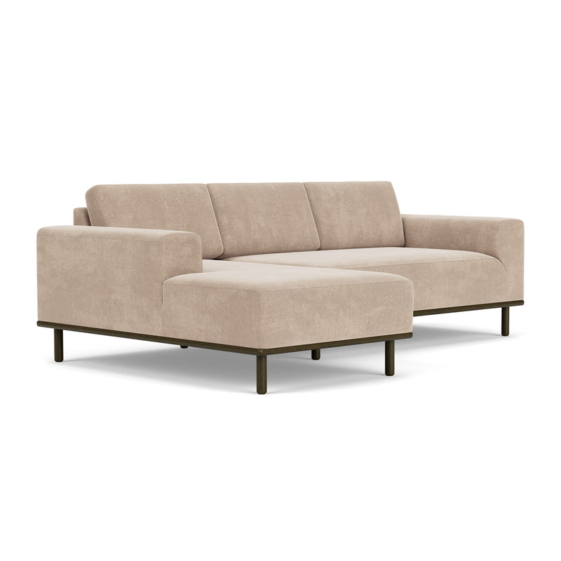 Danny Cream Textured Weave / Dark Walnut