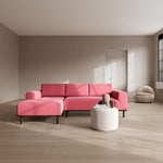 Firenze Bubblegum Fabric / Dark Walnut