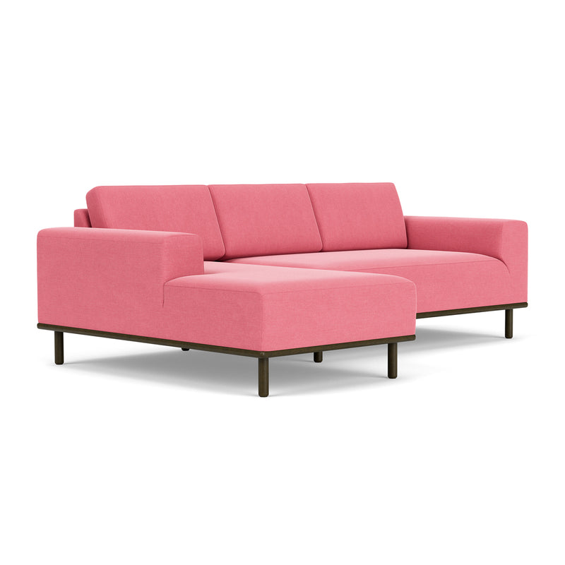 Firenze Bubblegum Fabric / Dark Walnut