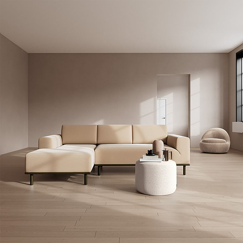 Form Cream Fabric / Dark Walnut