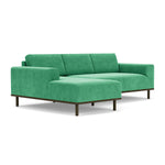 Moss Grass Green Fabric / Dark Walnut