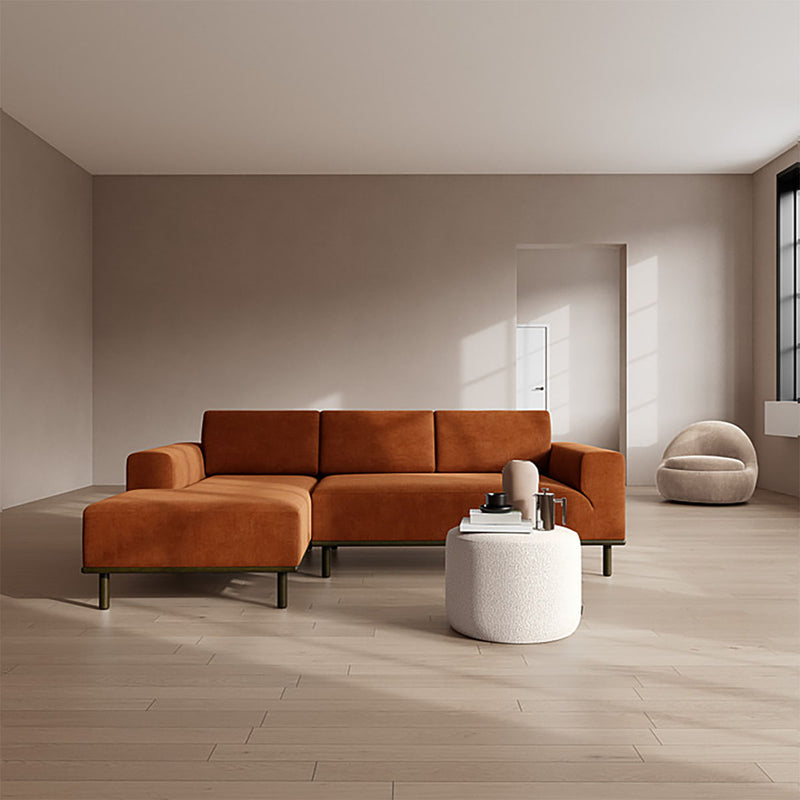 Moss Rust Fabric / Dark Walnut