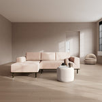 Vega Cream Textured Weave / Dark Walnut