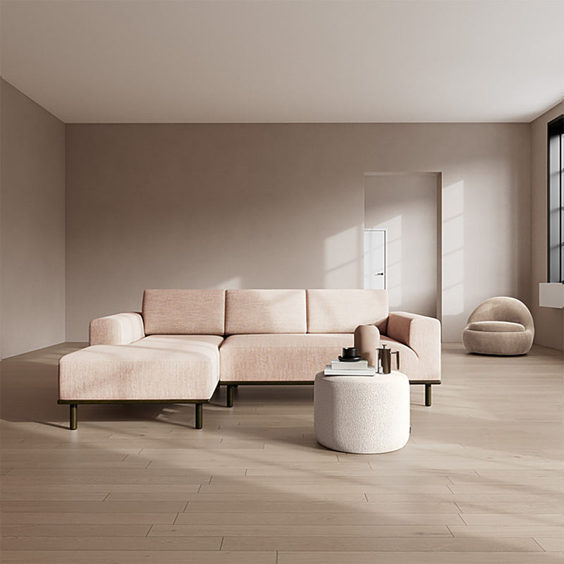 Vega Cream Textured Weave / Dark Walnut