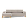Vilmar Left Chaise Sofa - Agnes Brown Textured Weave / Oak