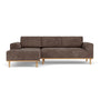 Vilmar Left Chaise Sofa - Aulla Cacao Textured Weave / Oak