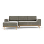 Vilmar Left Chaise Sofa - Planet Grey Green Fabric / Oak