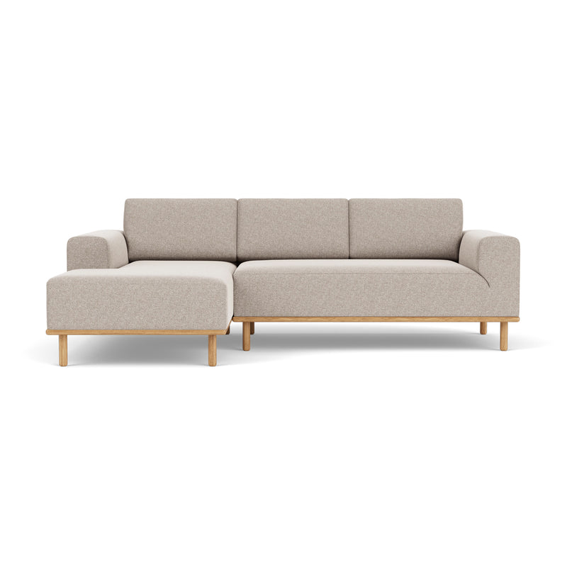 Vilmar Fabric Left Chaise Sofa (Oak, Stone)