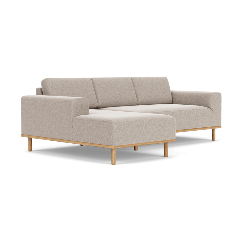 Vilmar Fabric Left Chaise Sofa (Oak, Stone)