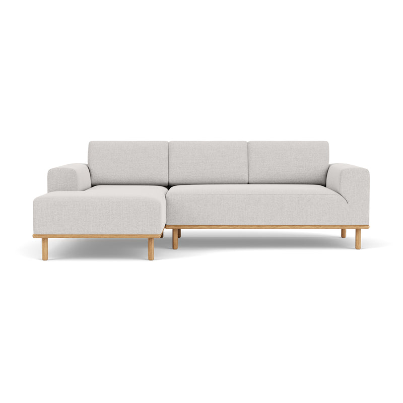 Vilmar Fabric Left Chaise Sofa (Oak, Cool Grey Weave)