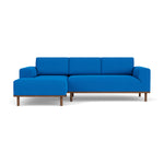 Vilmar Fabric Left Chaise Sofa (Walnut Natural, Cobalt Blue)