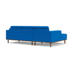 Vilmar Fabric Left Chaise Sofa (Walnut Natural, Cobalt Blue)