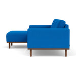 Vilmar Fabric Left Chaise Sofa (Walnut Natural, Cobalt Blue)