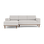 Vilmar Fabric Left Chaise Sofa (Walnut Natural, Cool Grey Weave)