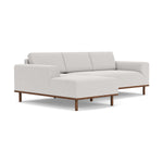 Vilmar Fabric Left Chaise Sofa (Walnut Natural, Cool Grey Weave)