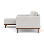 Vilmar Fabric Left Chaise Sofa (Walnut Natural, Cool Grey Weave)