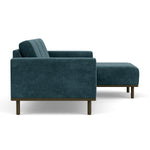 Danny Dust Blue Textured Weave / Dark Walnut