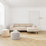 Danny Cream Textured Weave / Dark Walnut