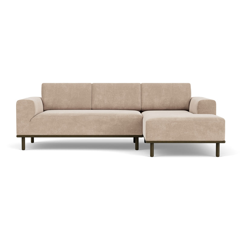 Danny Cream Textured Weave / Dark Walnut