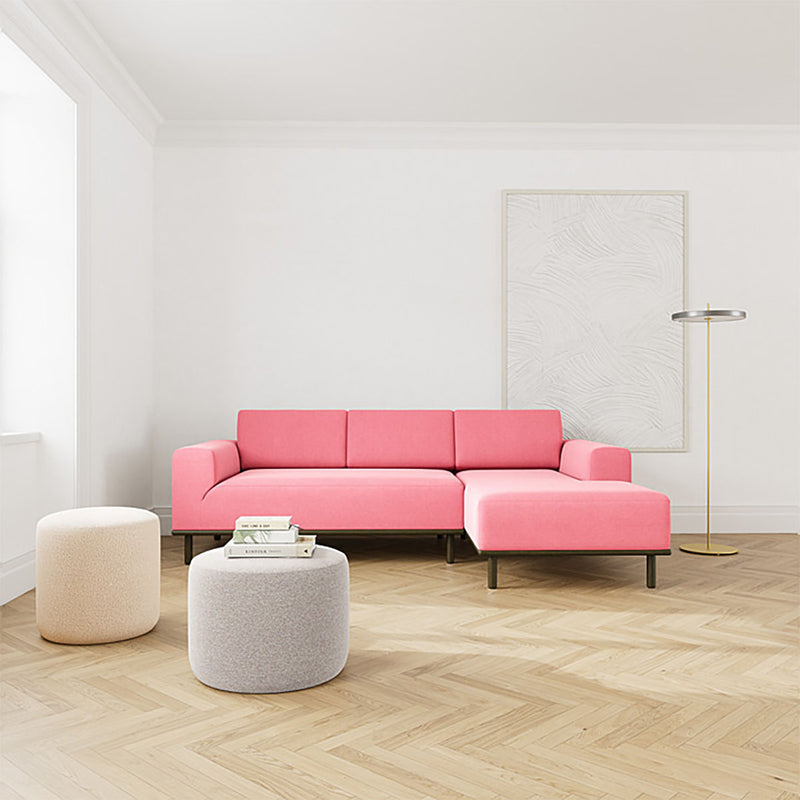 Firenze Bubblegum Fabric / Dark Walnut