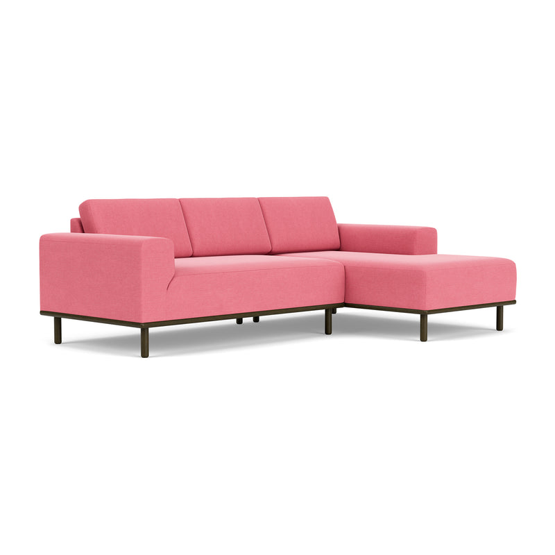 Firenze Bubblegum Fabric / Dark Walnut