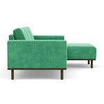 Moss Grass Green Fabric / Dark Walnut