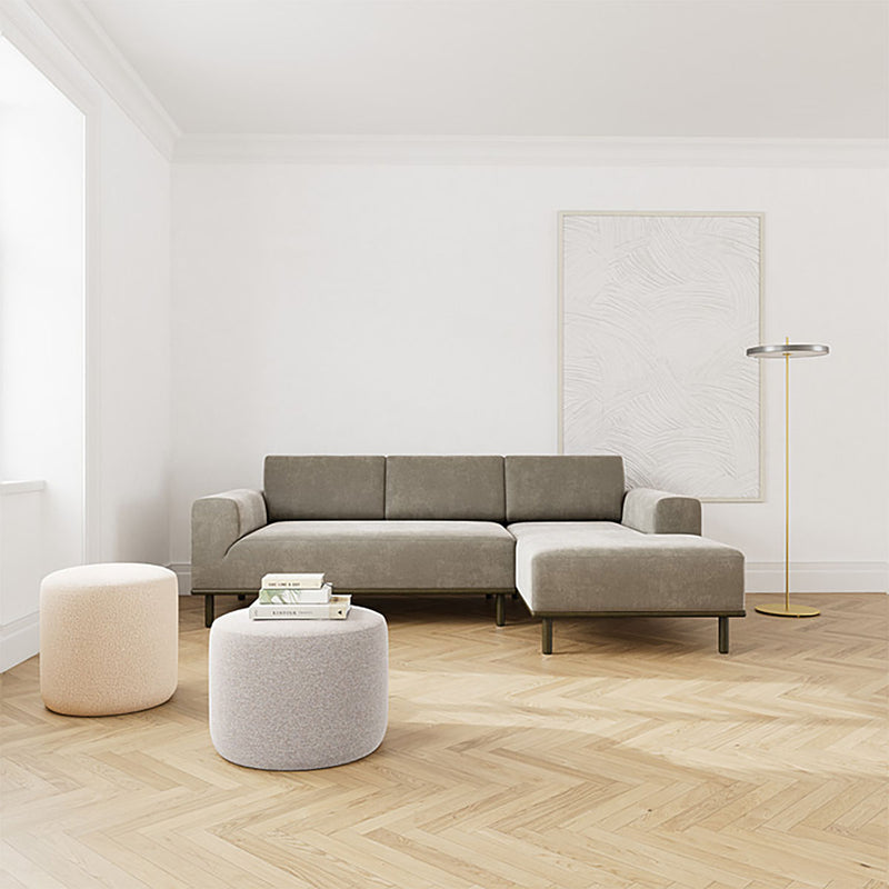 Planet Grey Green Fabric / Dark Walnut