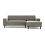 Vilmar Right Chaise Sofa - Planet Grey Green Fabric / Dark Walnut