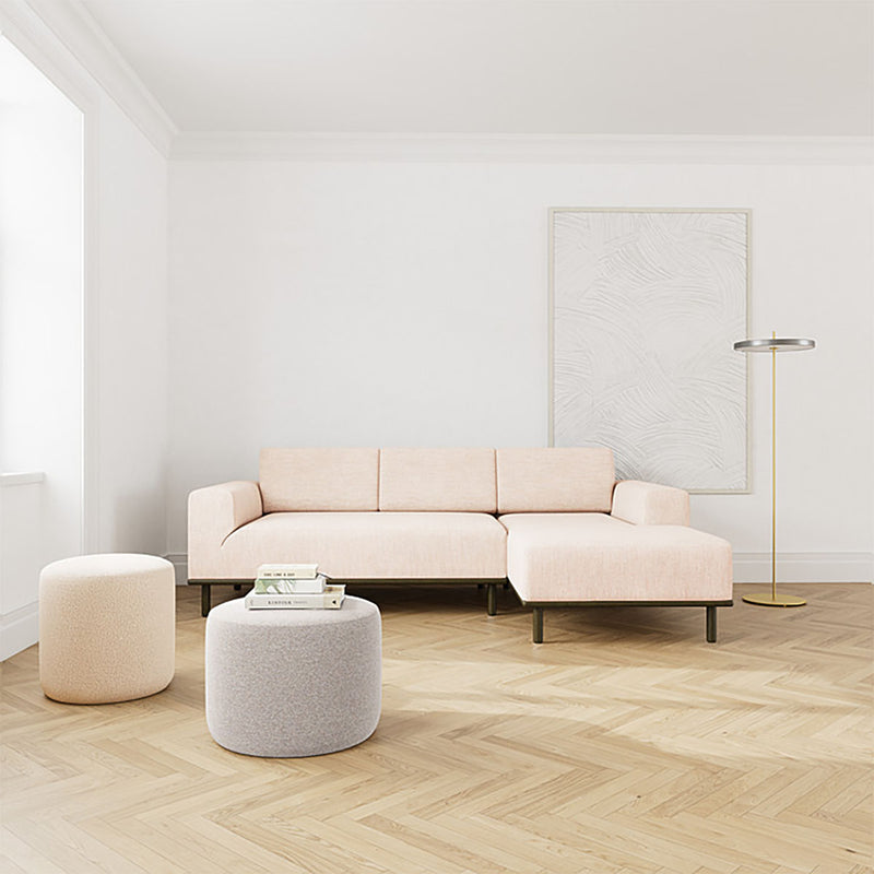 Vega Cream Textured Weave / Dark Walnut