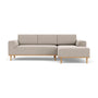 Vilmar Right Chaise Sofa - Agnes Brown Textured Weave / Oak