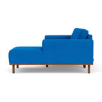 Vilmar Fabric Right Chaise Sofa (Walnut Natural, Cobalt Blue)