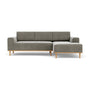 Vilmar Right Chaise Sofa - Planet Grey Green Fabric / Oak