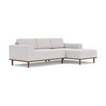 Vilmar Fabric Right Chaise Sofa (Walnut Natural, Cool Grey Weave)