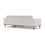 Vilmar Fabric Right Chaise Sofa (Walnut Natural, Cool Grey Weave)