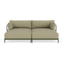 Vincent Outdoor 3 Seater Double Chaise Modular Sofa - Clary Sage Green