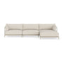 Vincent Outdoor 4 Seater Right Chaise Modular Sofa - Sandshell