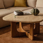 Pierro Travertine Coffee Table (Oak, Travertine) - Pierro Travertine Coffee Table (Oak, Travertine)