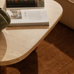 Pierro Travertine Coffee Table (Oak, Travertine)