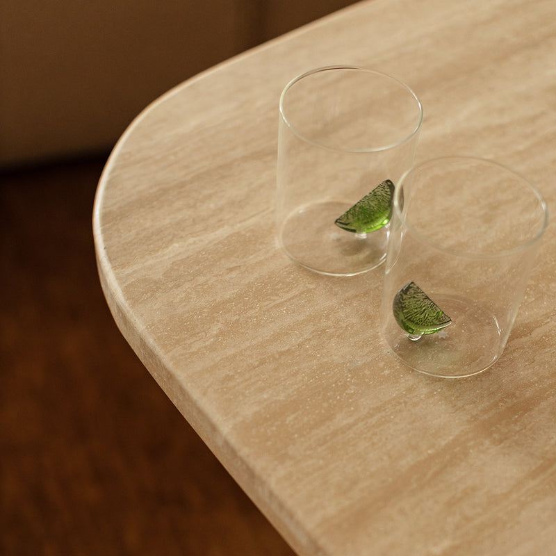 Pierro Travertine Dining Table (Oak, Travertine)