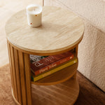 Atlanta Travertine Bedside Table
