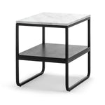 Maverick White Marble Side Table