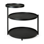 Swivel Round Tray Side Table - Black