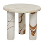 Amara Round Leg Marble Side Table - Brown Vein Marble