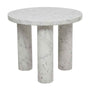 Amara Round Leg Marble Side Table - White Marble