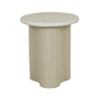 Artie Wave Ripple Side Table - Matt White Marble / Putty