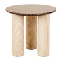 Atlas Orbit Side Table - Rouge Marble / Natural Travertine