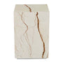 Elle Block Square Side Table - Brown Vein Marble