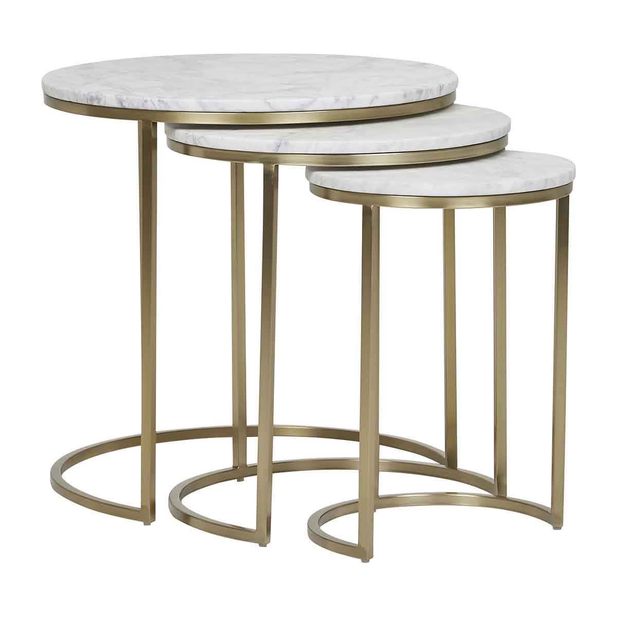 Globe West Buy Elle Round Marble Nest of 3 Tables Furniture