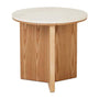 Elsie Side Table - Natural Travertine / Natural Ash