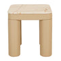 Frankie Marble Side Table - Matt Brown Vein Marble / Gloss Camel